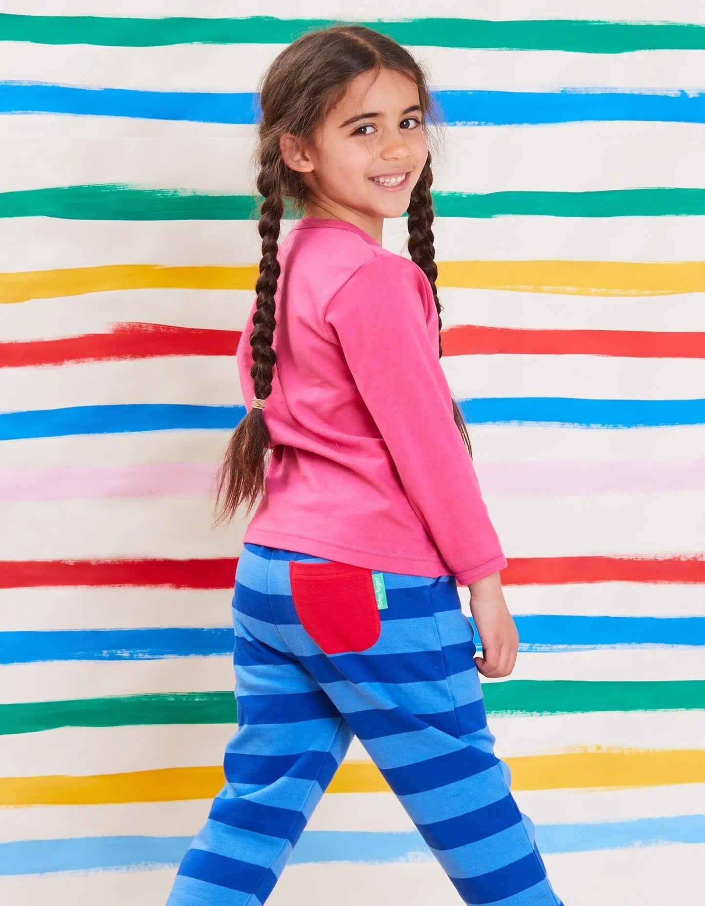 Organic Pink Basic Long-Sleeved T-Shirt Toby Tiger
