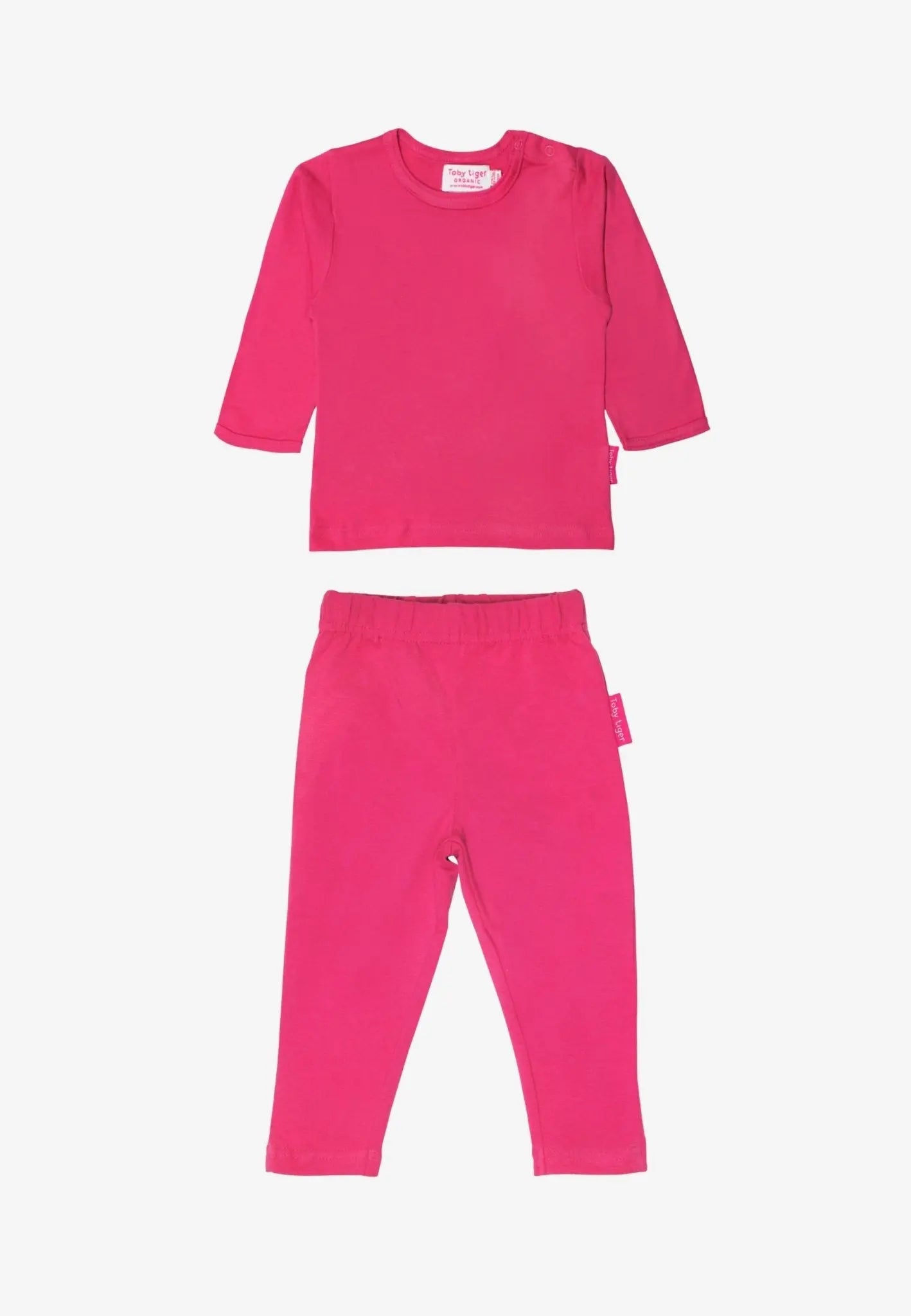 Organic Pink Basic Long-Sleeved T-Shirt & Leggings Bundle Toby Tiger