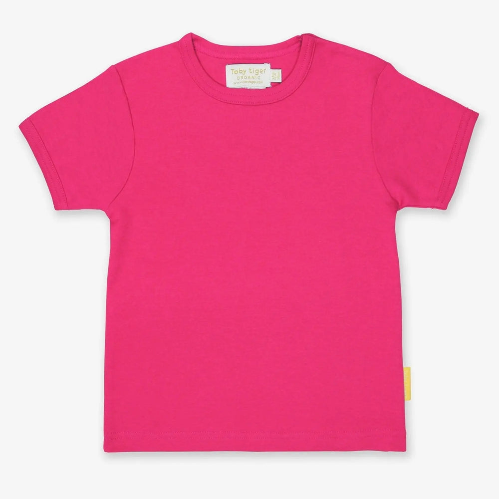 Organic Pink Basic Short-Sleeved T-Shirt Toby Tiger