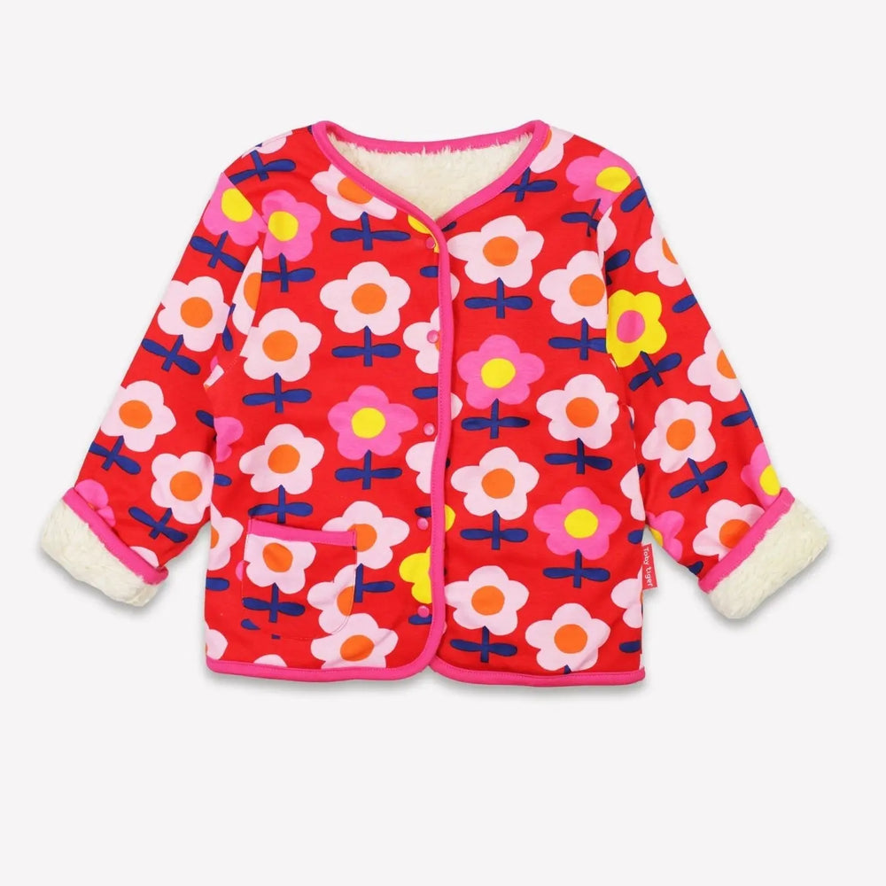 Organic Pink Flower Print Reversible Jacket Toby Tiger