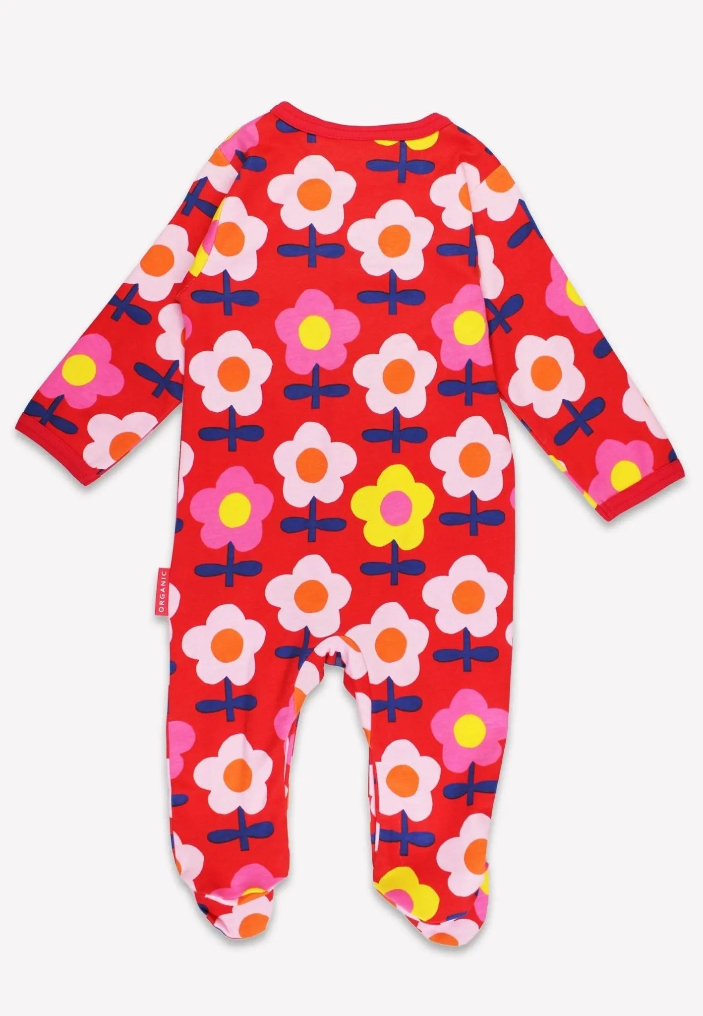 Organic Pink Flower Print Sleepsuit Toby Tiger