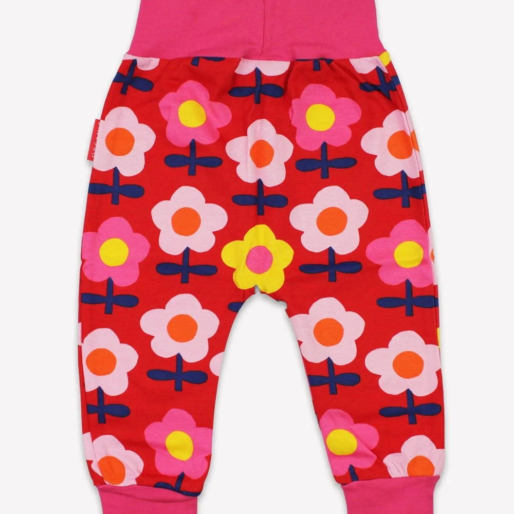Organic Pink Flower Print Yoga Pants Toby Tiger