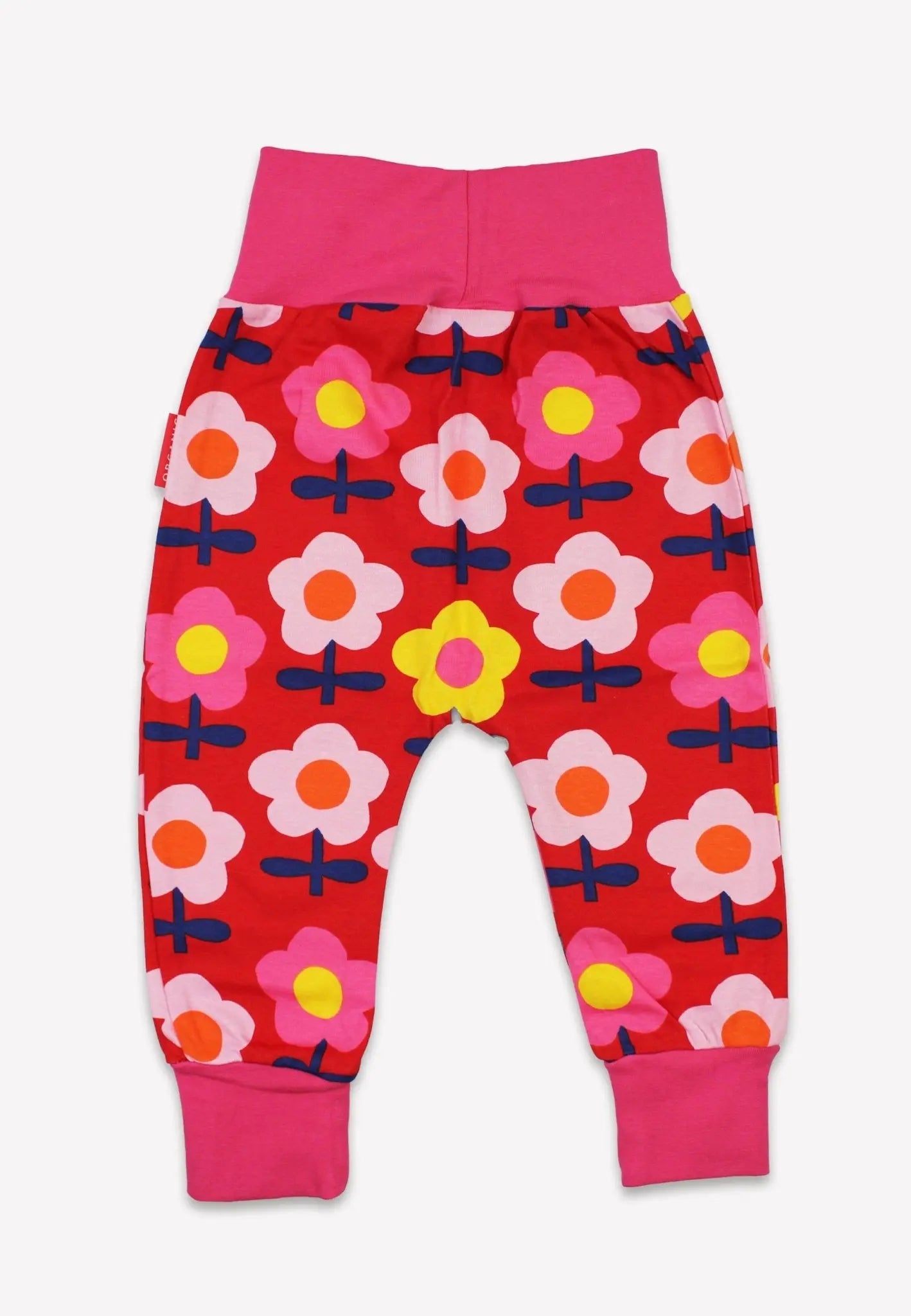 Organic Pink Flower Print Yoga Pants Toby Tiger