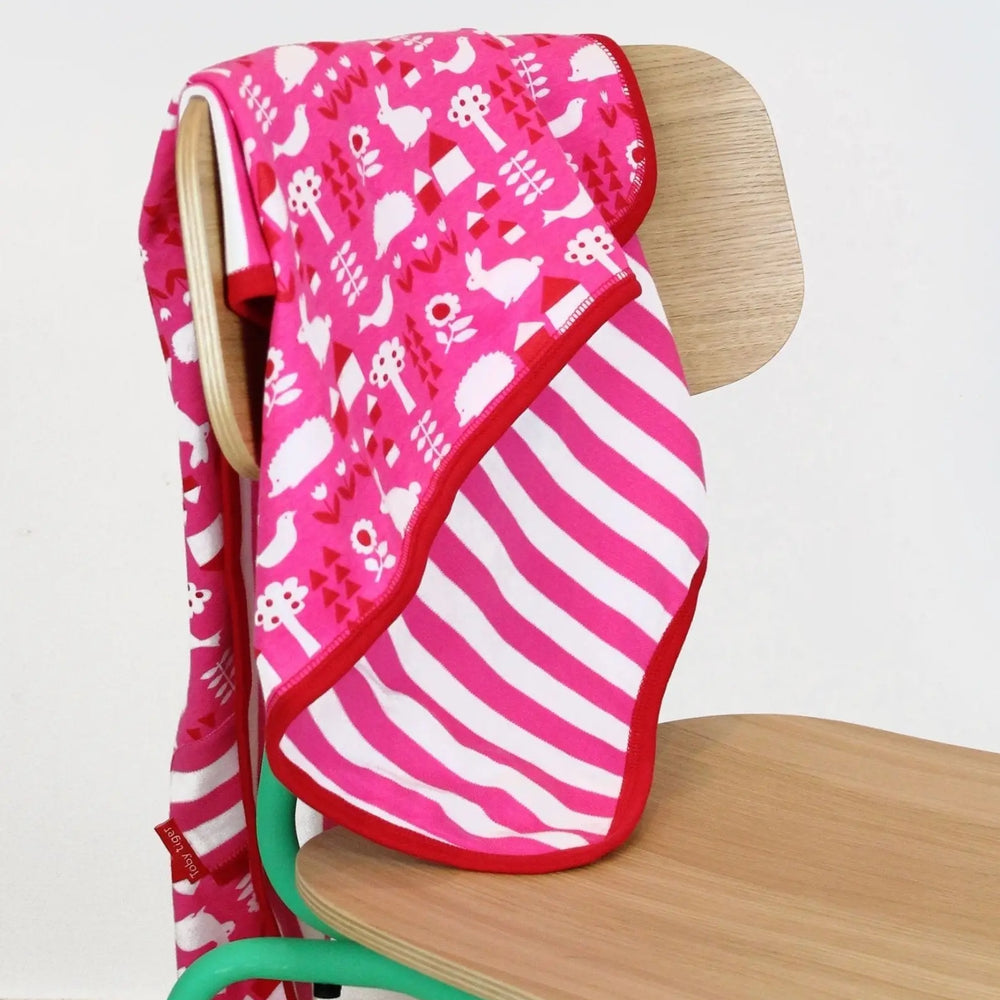 Organic Pink Garden Blanket Toby Tiger