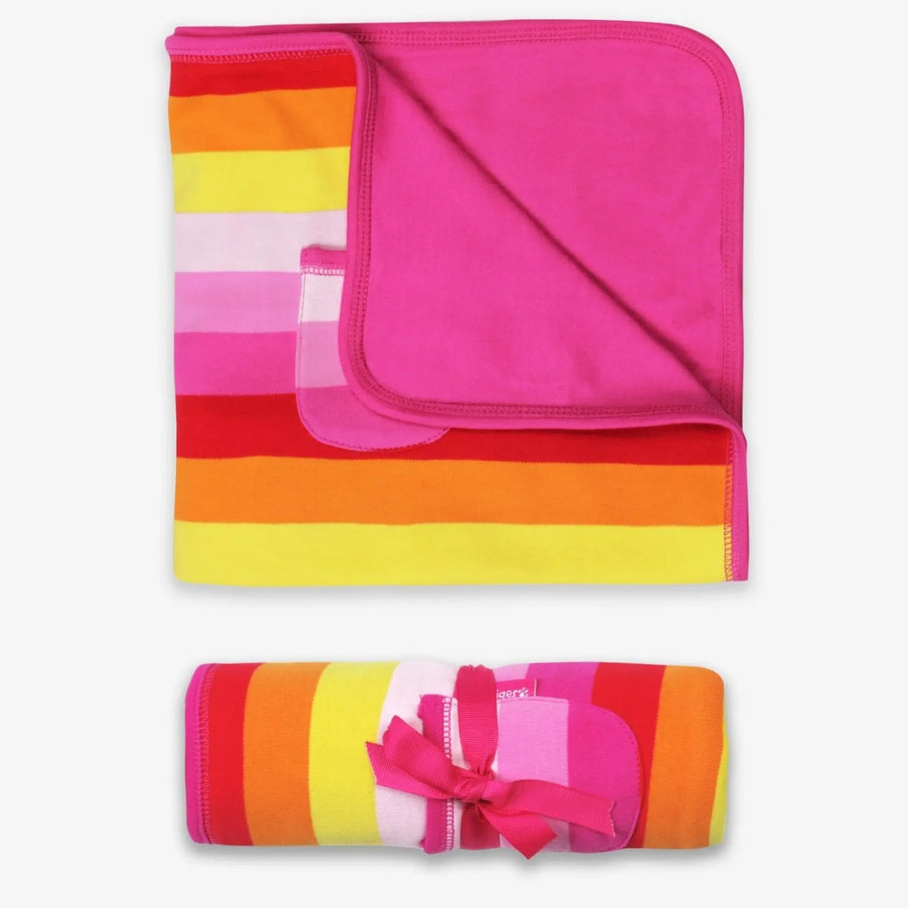 Organic Pink Multi Stripe Blanket Toby Tiger