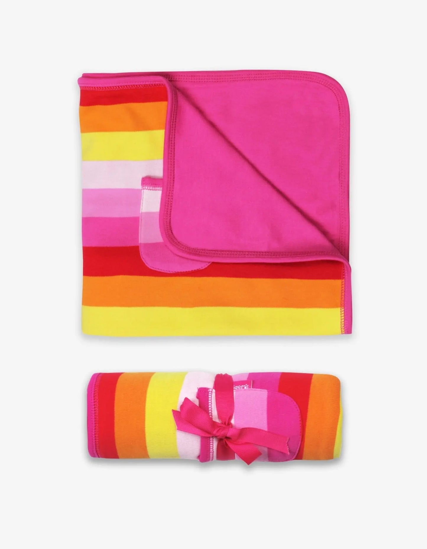 Organic Pink Multi Stripe Blanket Toby Tiger