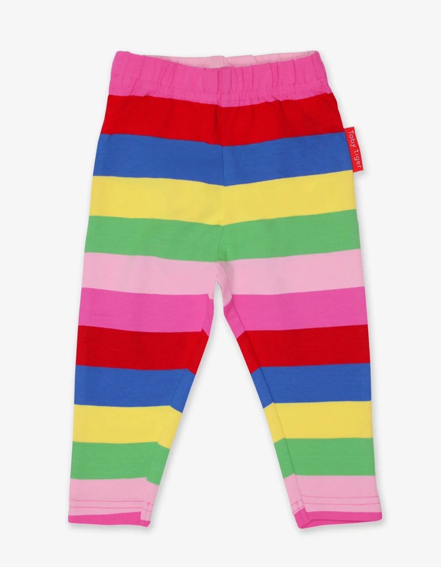 Organic Pink Multi Stripe Leggings Toby Tiger