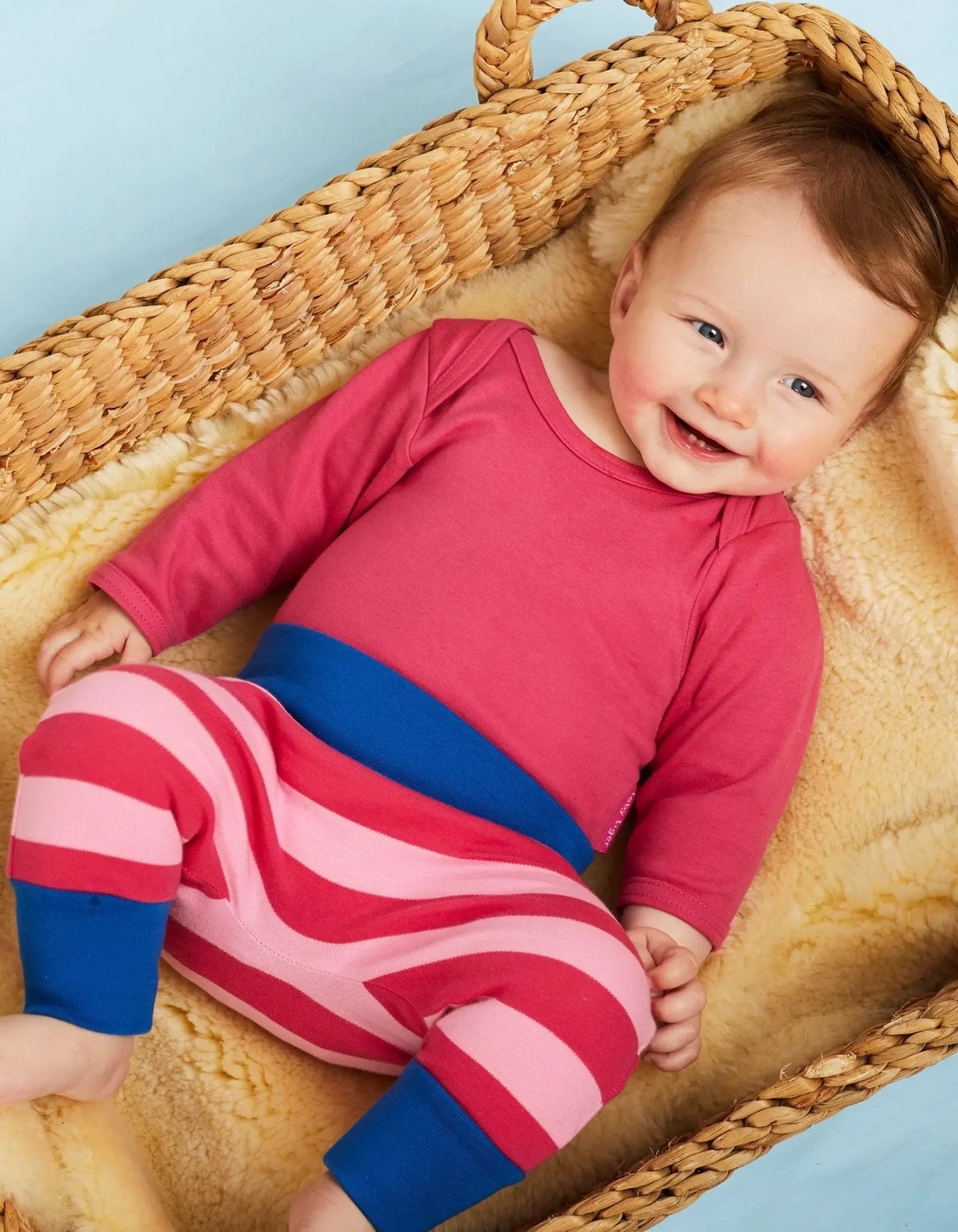 Organic Pink/Pink Stripe Yoga Pants Toby Tiger