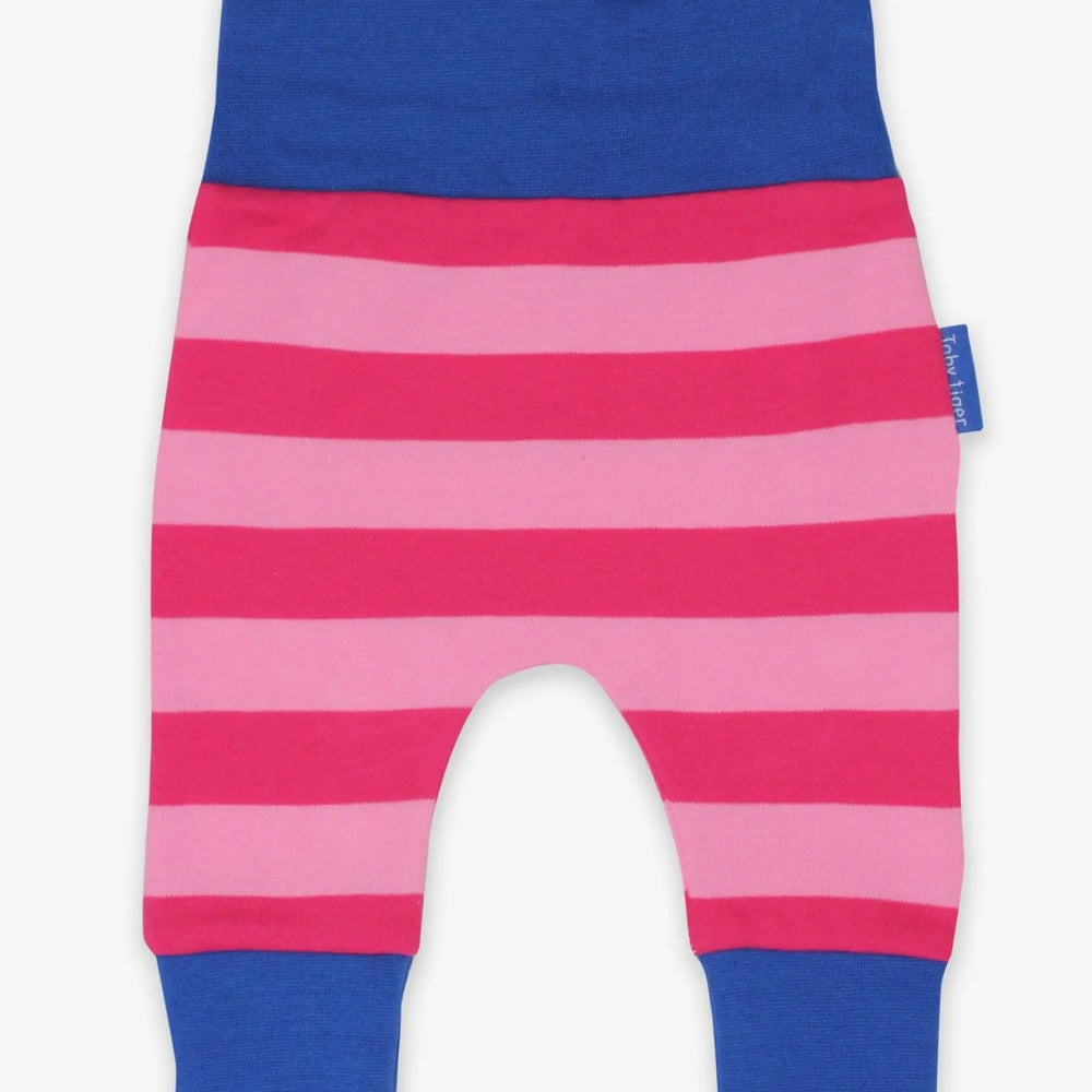 Organic Pink/Pink Stripe Yoga Pants Toby Tiger