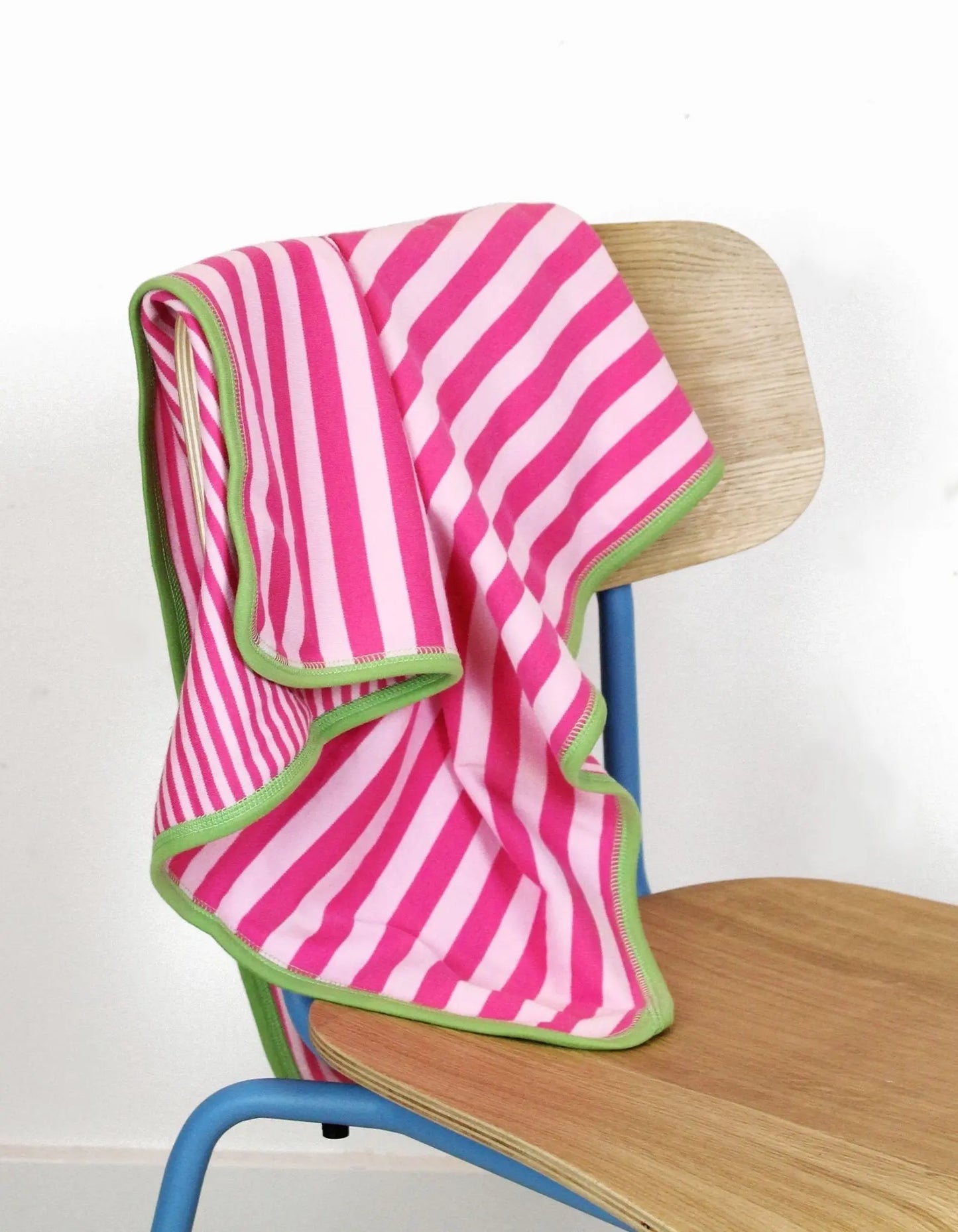 Organic Pink and Green Stripe Blanket Toby Tiger
