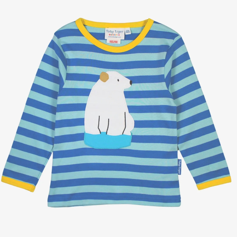 Organic Polar Bear Applique Long-Sleeved T-Shirt Toby Tiger
