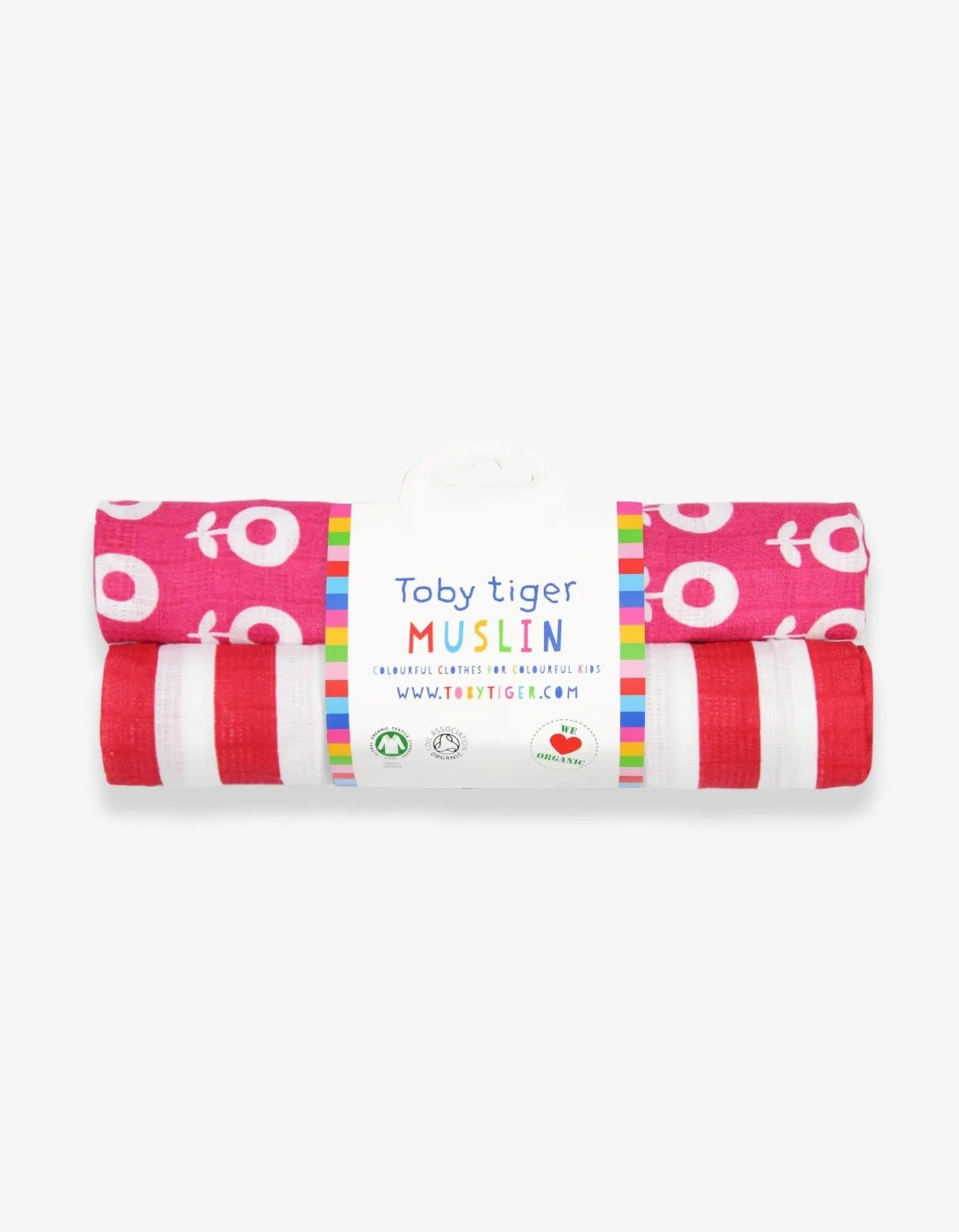 Organic Pop Flower 2-Pack Muslins Toby Tiger