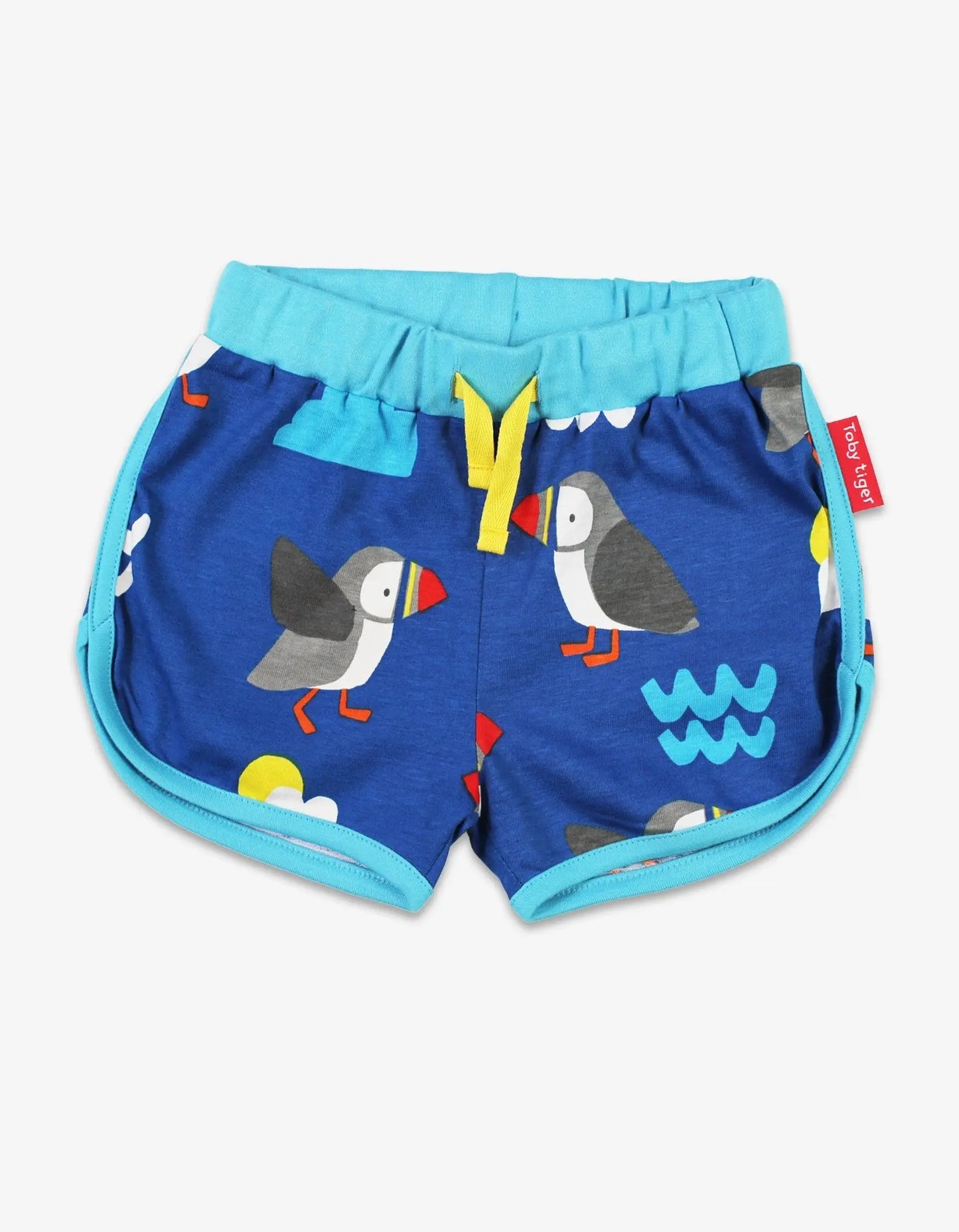 Organic Puffin Print Running Shorts Toby Tiger