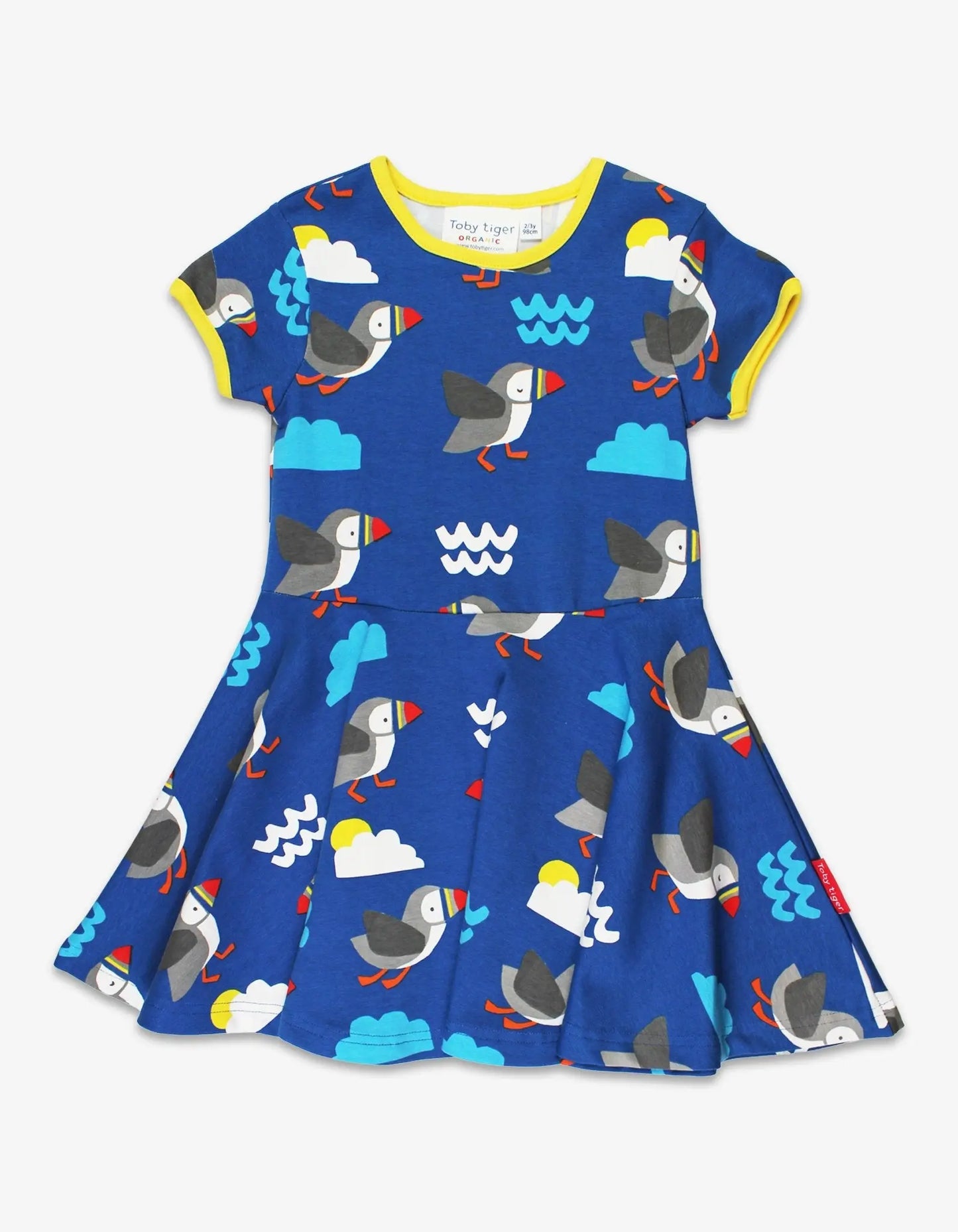 Organic Puffin Print Skater Dress Toby Tiger