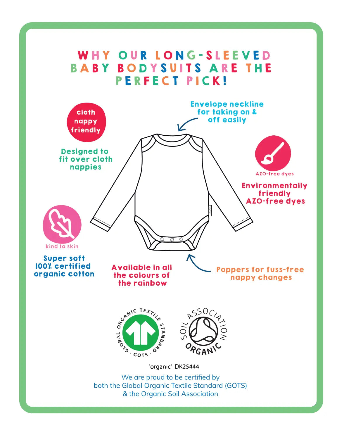 Organic Purple Basic Long-Sleeved Baby Bodysuit Toby Tiger