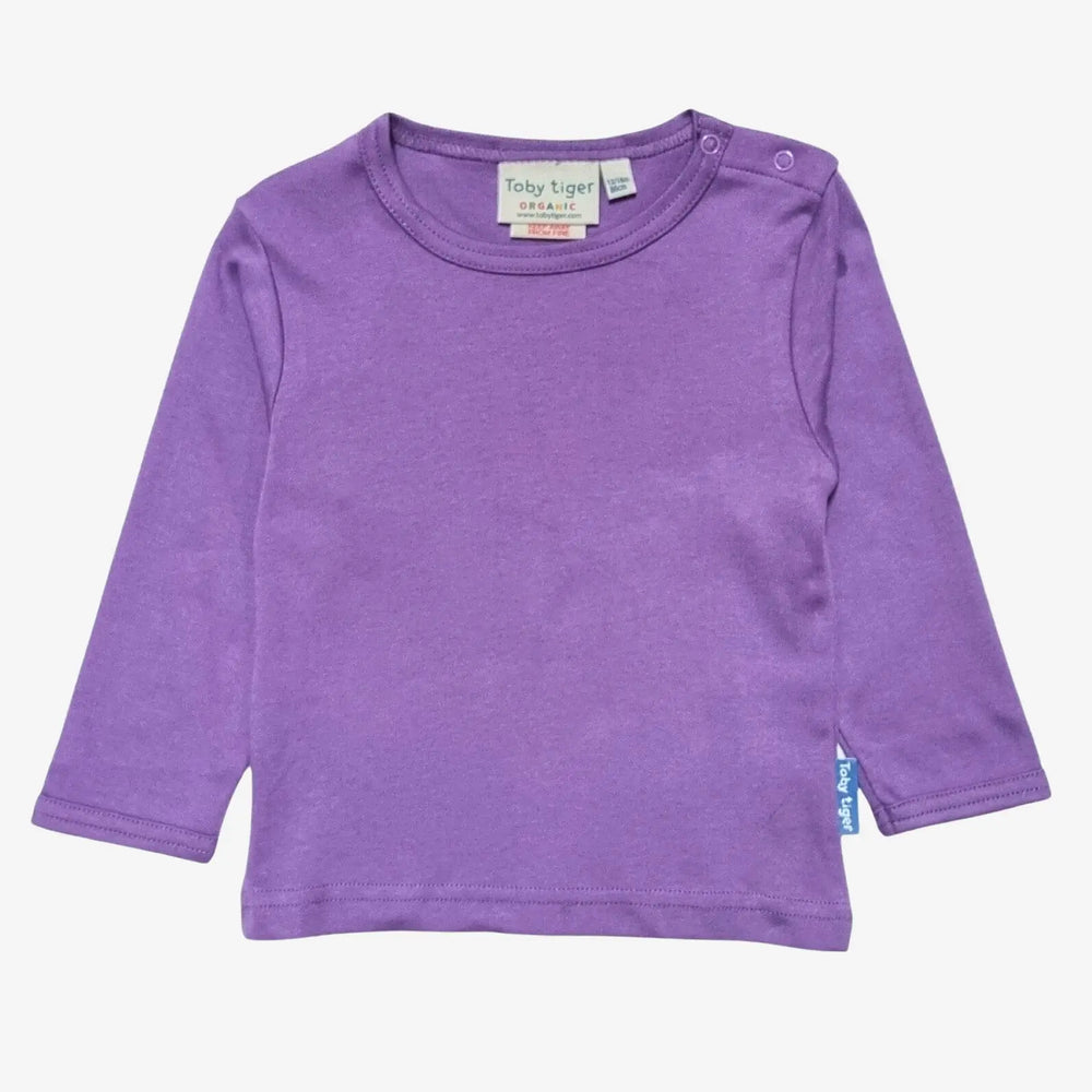 Organic Purple Basic Long-Sleeved T-Shirt Toby Tiger