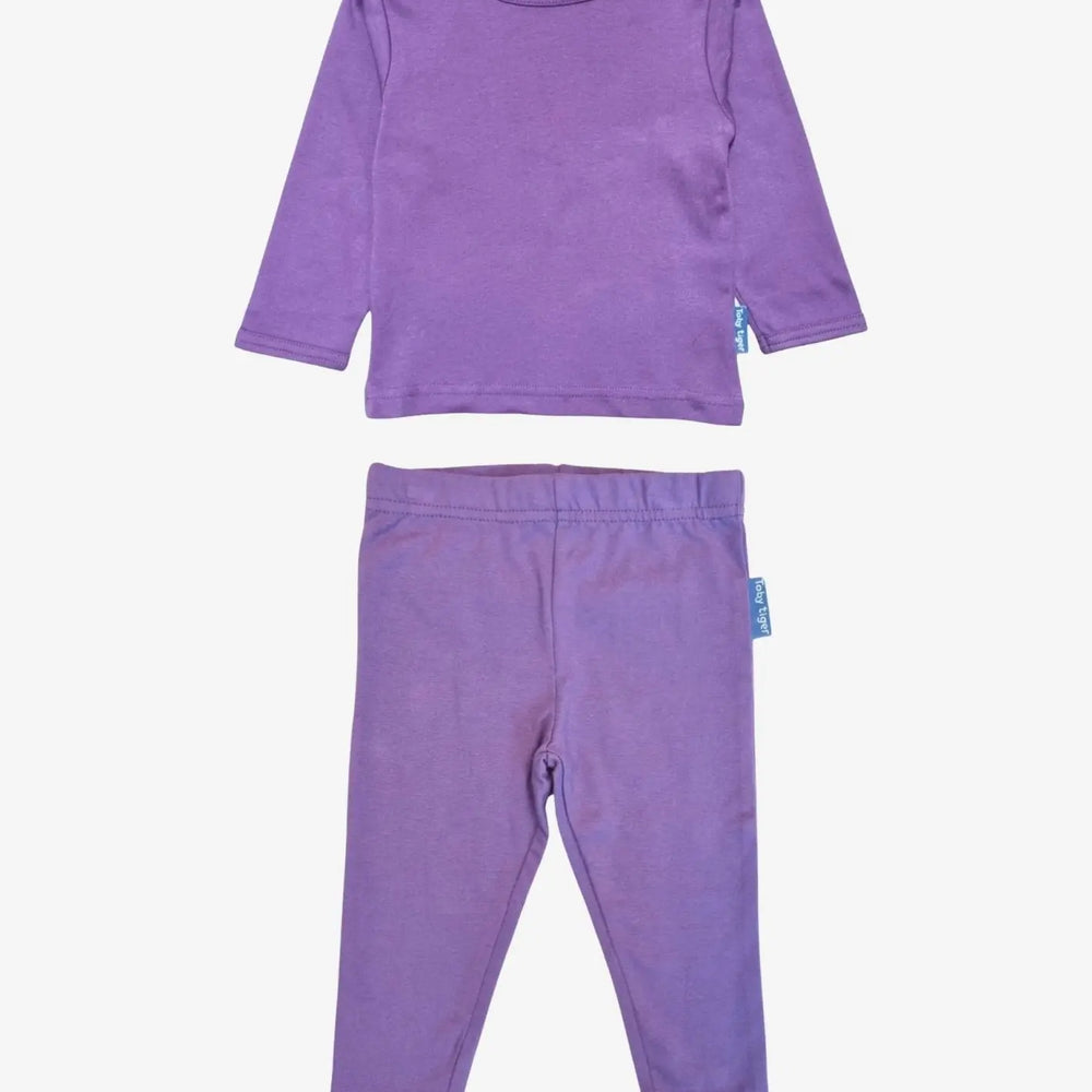 Organic Purple Basic Long-Sleeved T-Shirt & Leggings Bundle Toby Tiger