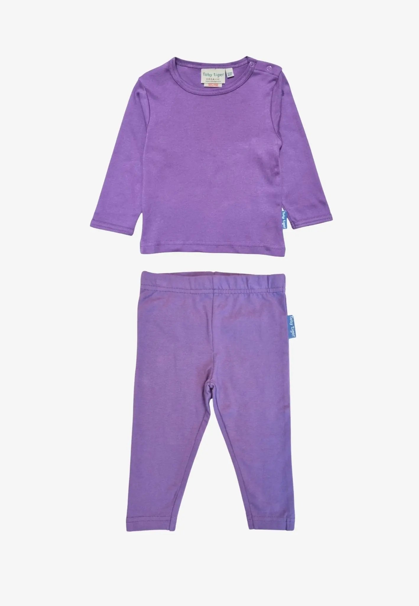 Organic Purple Basic Long-Sleeved T-Shirt & Leggings Bundle Toby Tiger