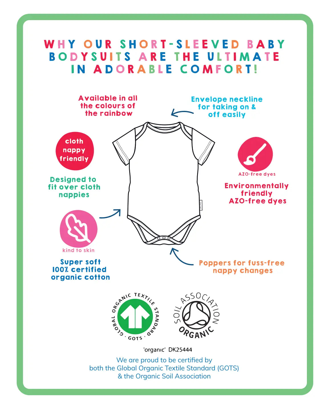 Organic Purple Basic Short-Sleeved Baby Bodysuit Toby Tiger