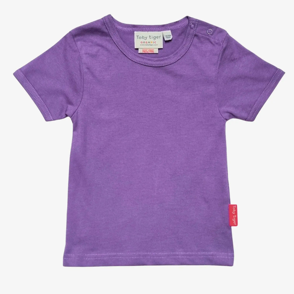 Organic Purple Basic Short-Sleeved T-Shirt Toby Tiger
