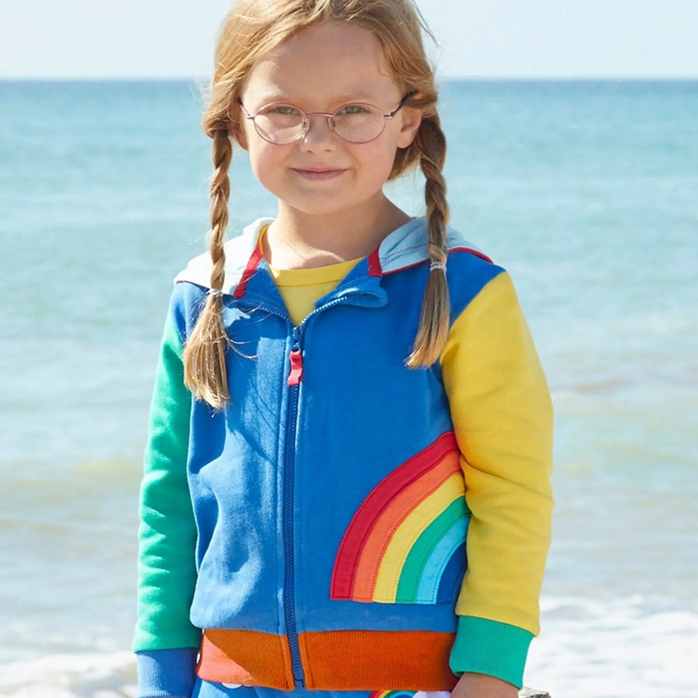 Organic Rainbow Applique Hoodie Toby Tiger