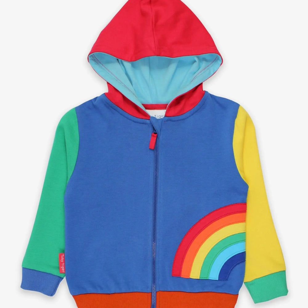 Organic Rainbow Applique Hoodie Toby Tiger