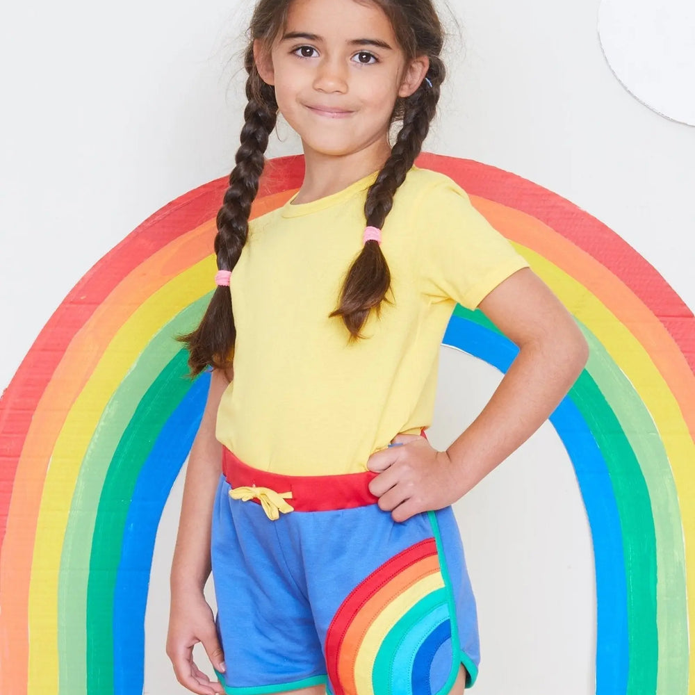 Organic Rainbow Applique Running Shorts Toby Tiger