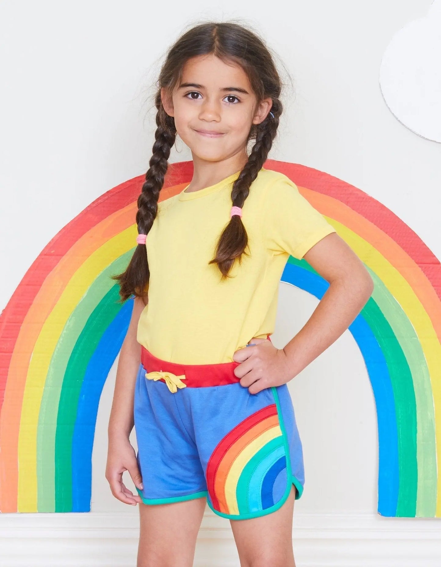 Organic Rainbow Applique Running Shorts Toby Tiger