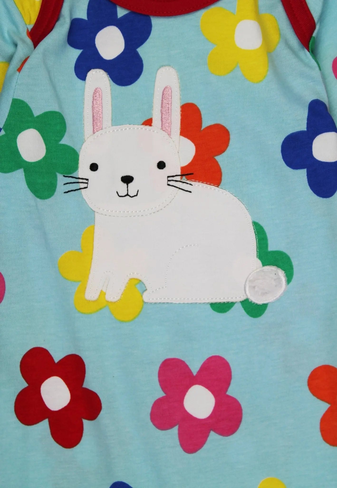 Organic Rainbow Bloom Bunny Applique Sleepsuit Toby Tiger