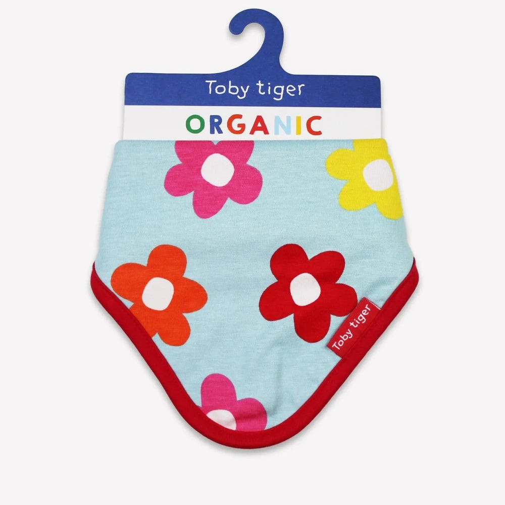 Organic Rainbow Bloom Print Dribble Bib Toby Tiger