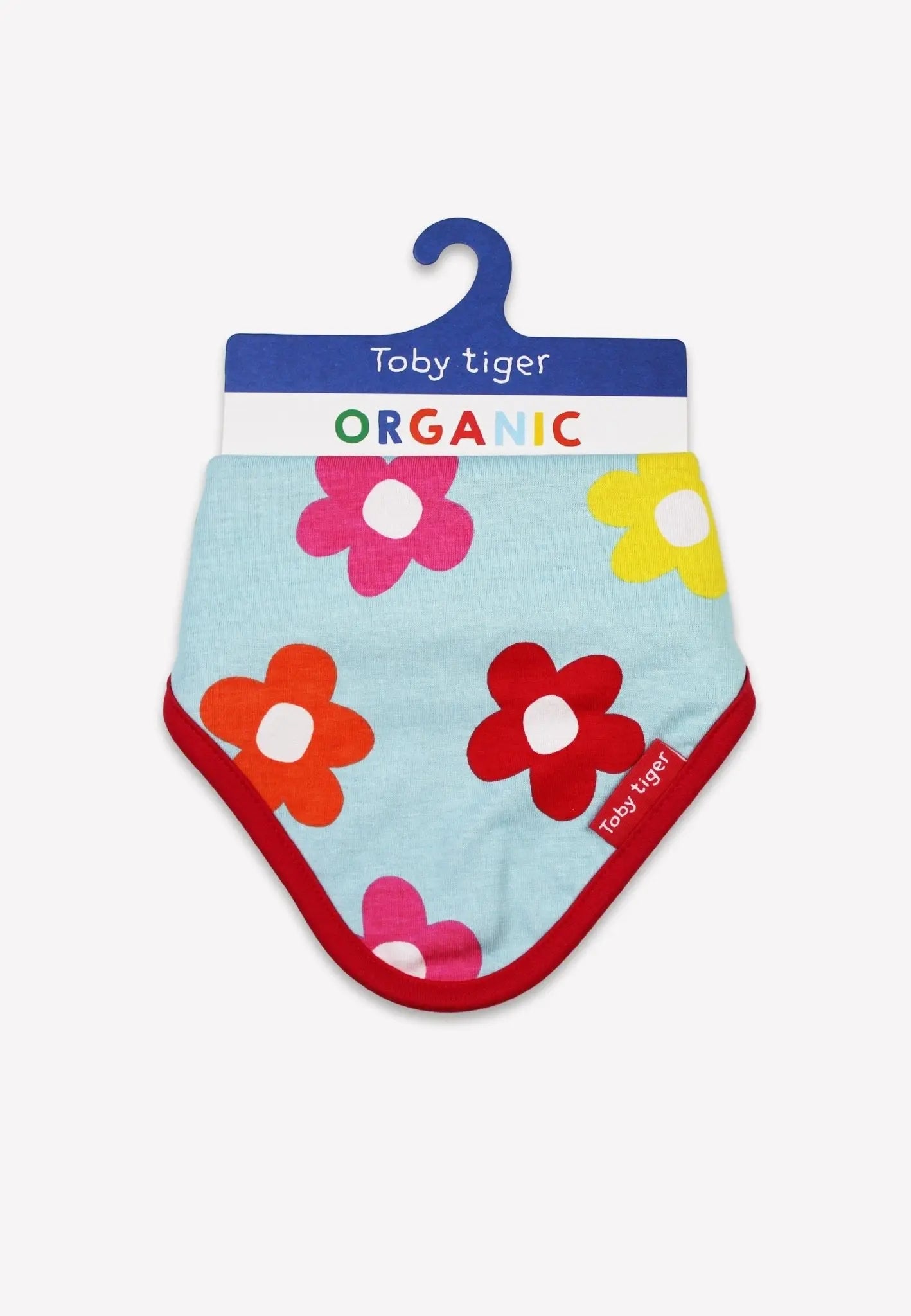 Organic Rainbow Bloom Print Dribble Bib Toby Tiger