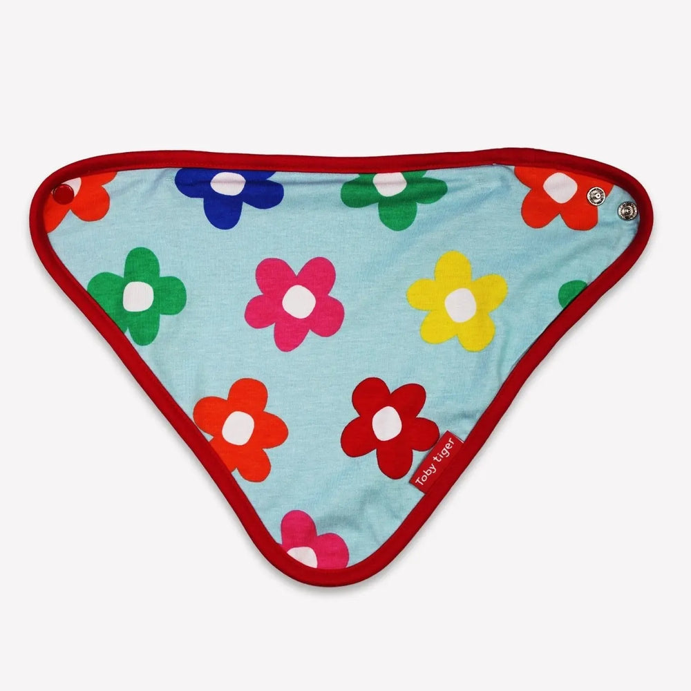 Organic Rainbow Bloom Print Dribble Bib Toby Tiger