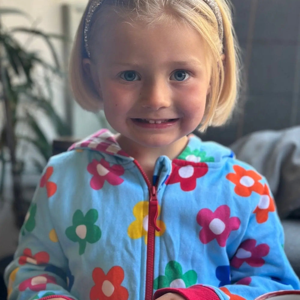 Organic Rainbow Bloom Print Hoodie Toby Tiger