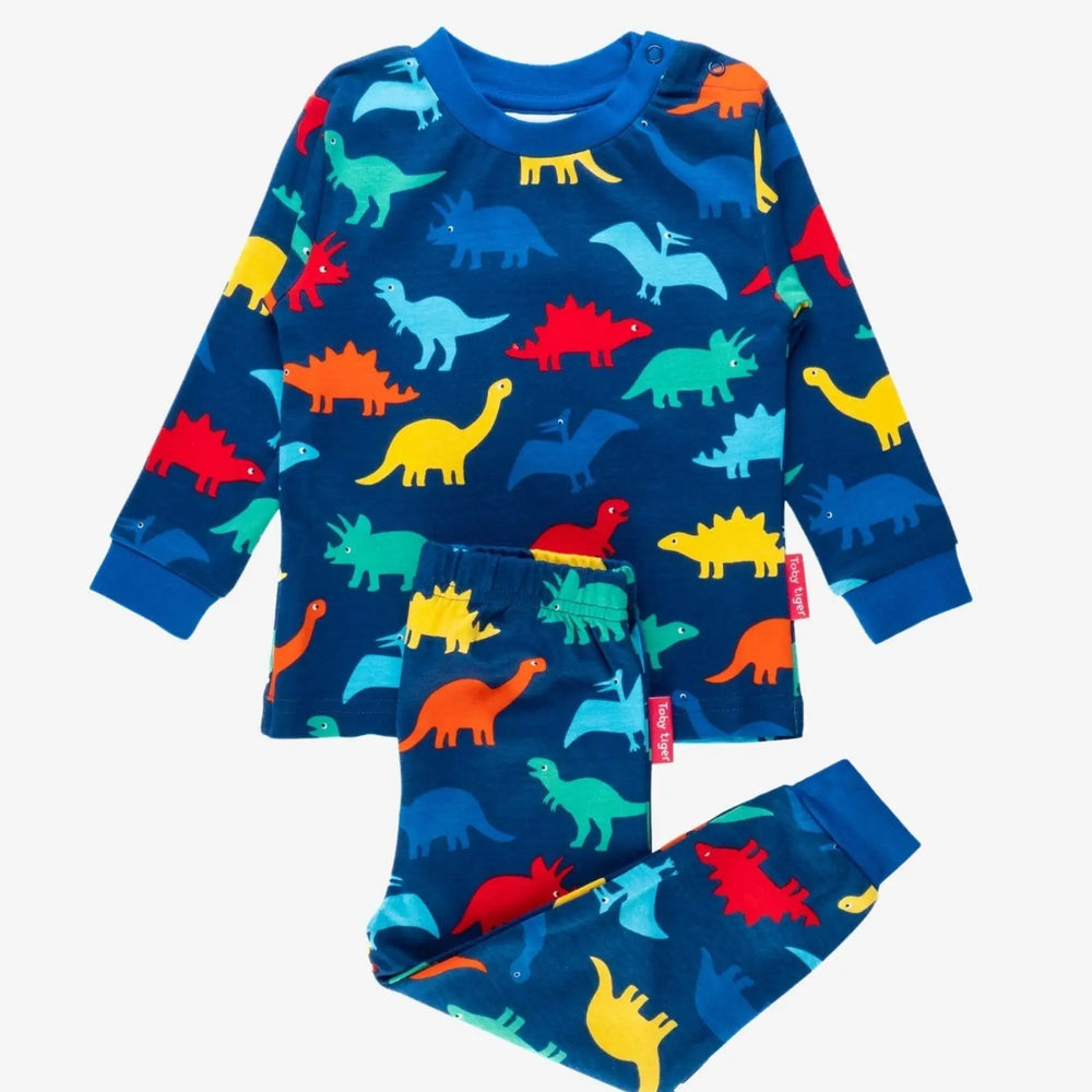 Organic Rainbow Dinosaur Print Pyjamas Toby Tiger