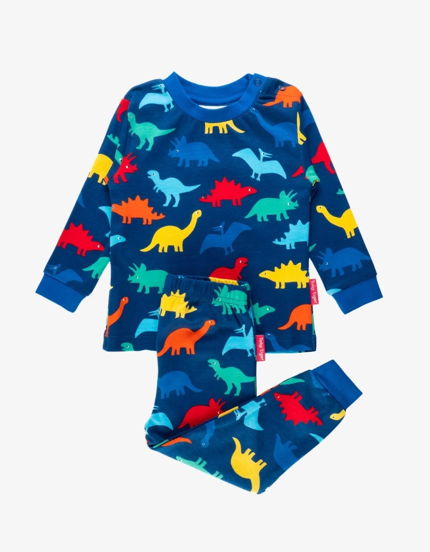 Organic Rainbow Dinosaur Print Pyjamas Toby Tiger