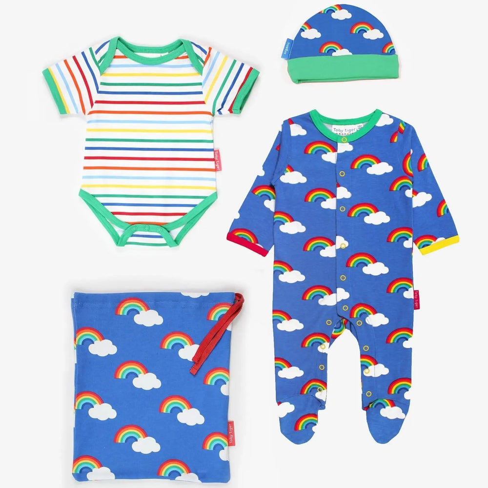 Organic Rainbow Print Baby Gift Set - Newborn / 50cm Toby Tiger