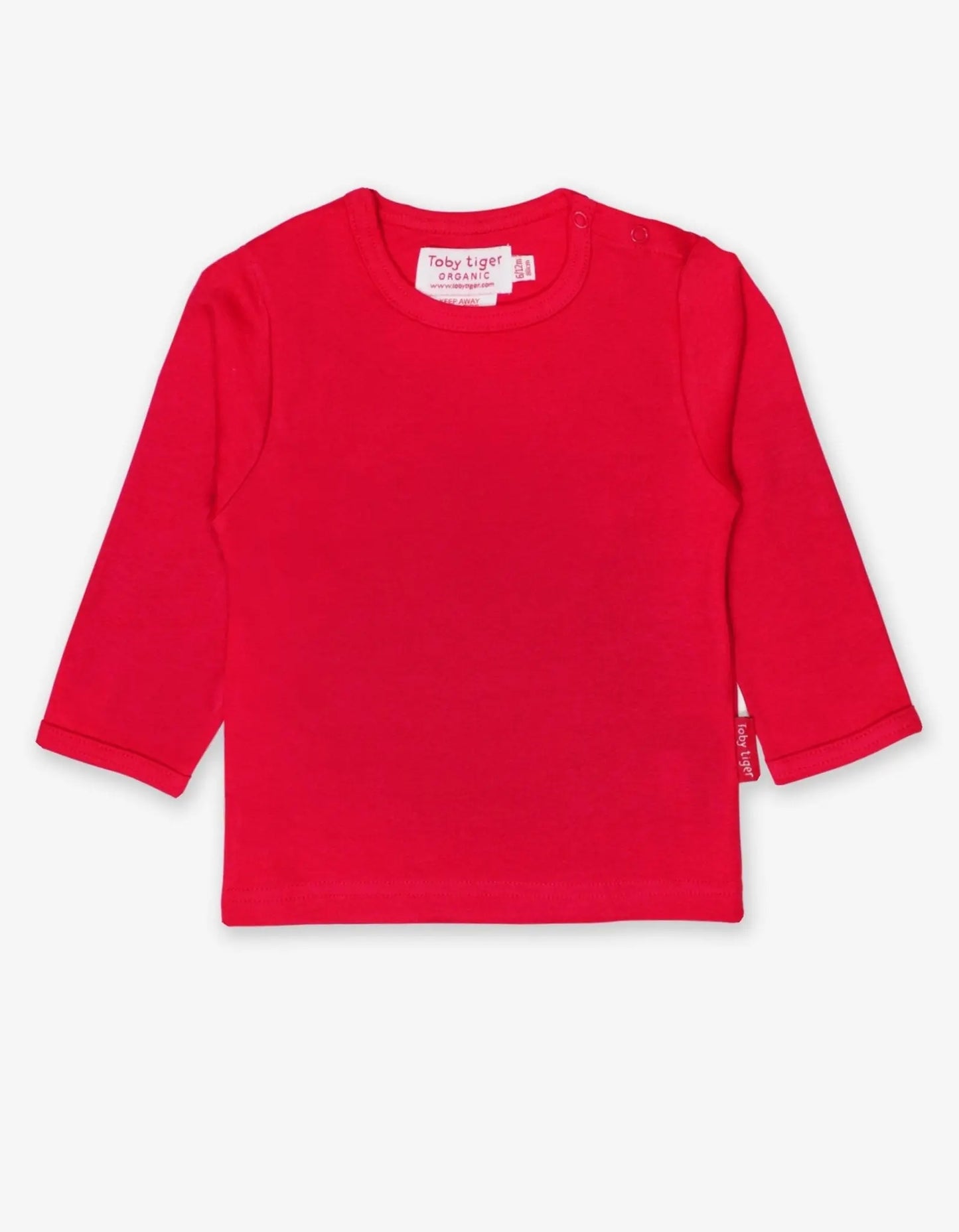 Organic Red Basic Long-Sleeved T-Shirt Toby Tiger