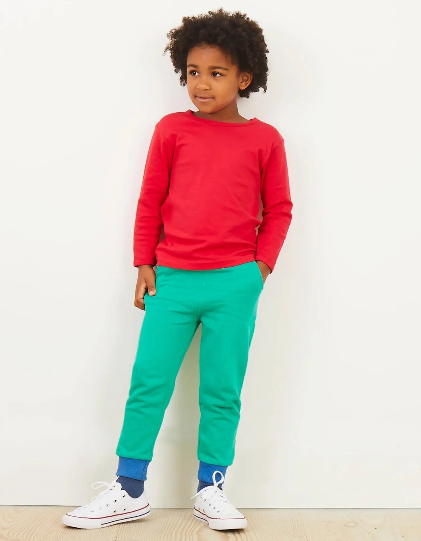 Organic Red Basic Long-Sleeved T-Shirt Toby Tiger