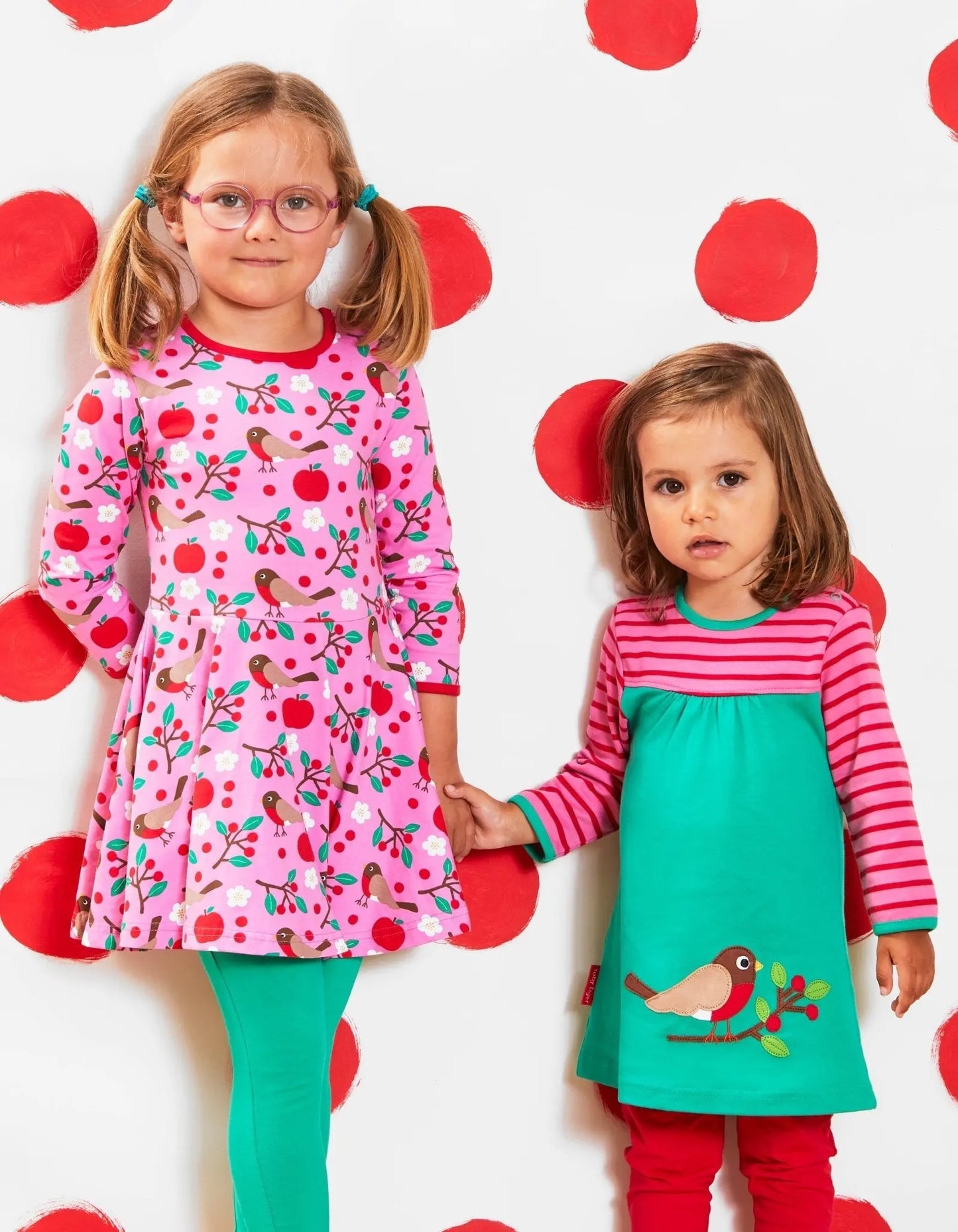 Organic Robin Applique Dress Toby Tiger