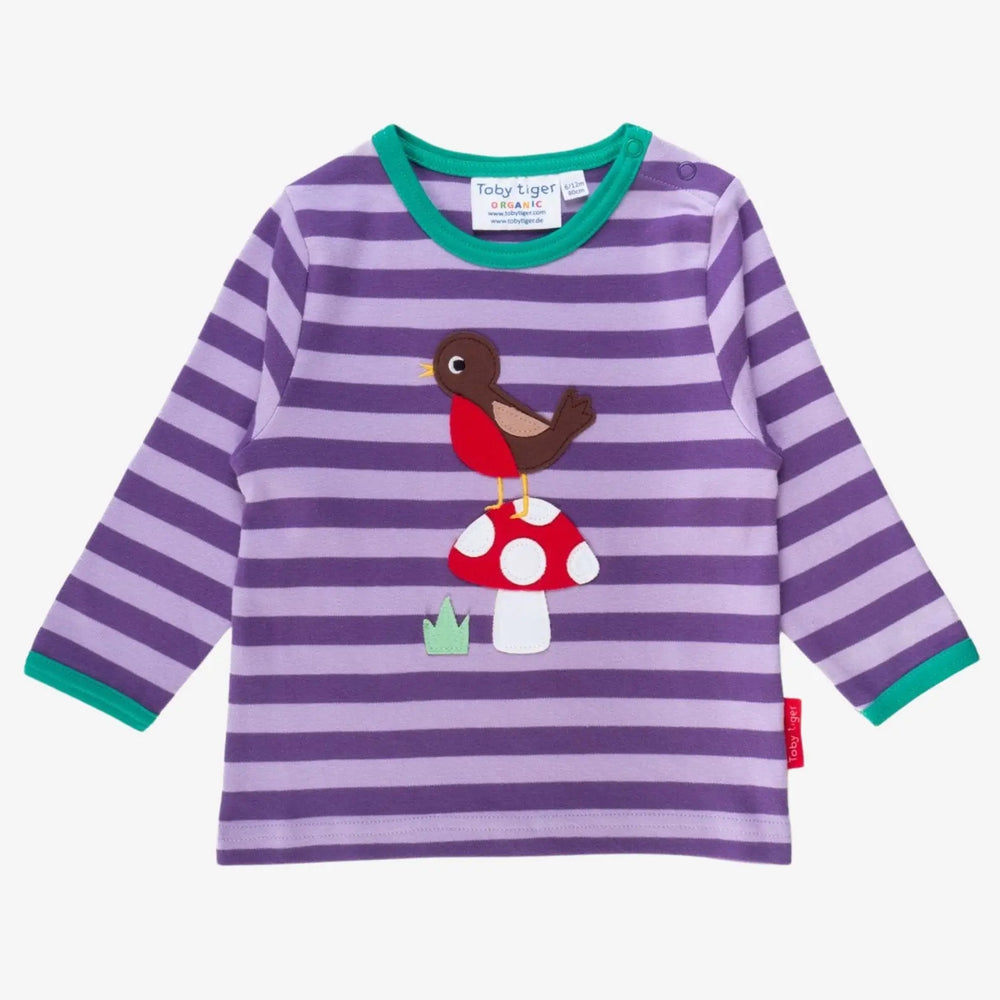 Organic Robin Applique Long-Sleeved T-Shirt Toby Tiger