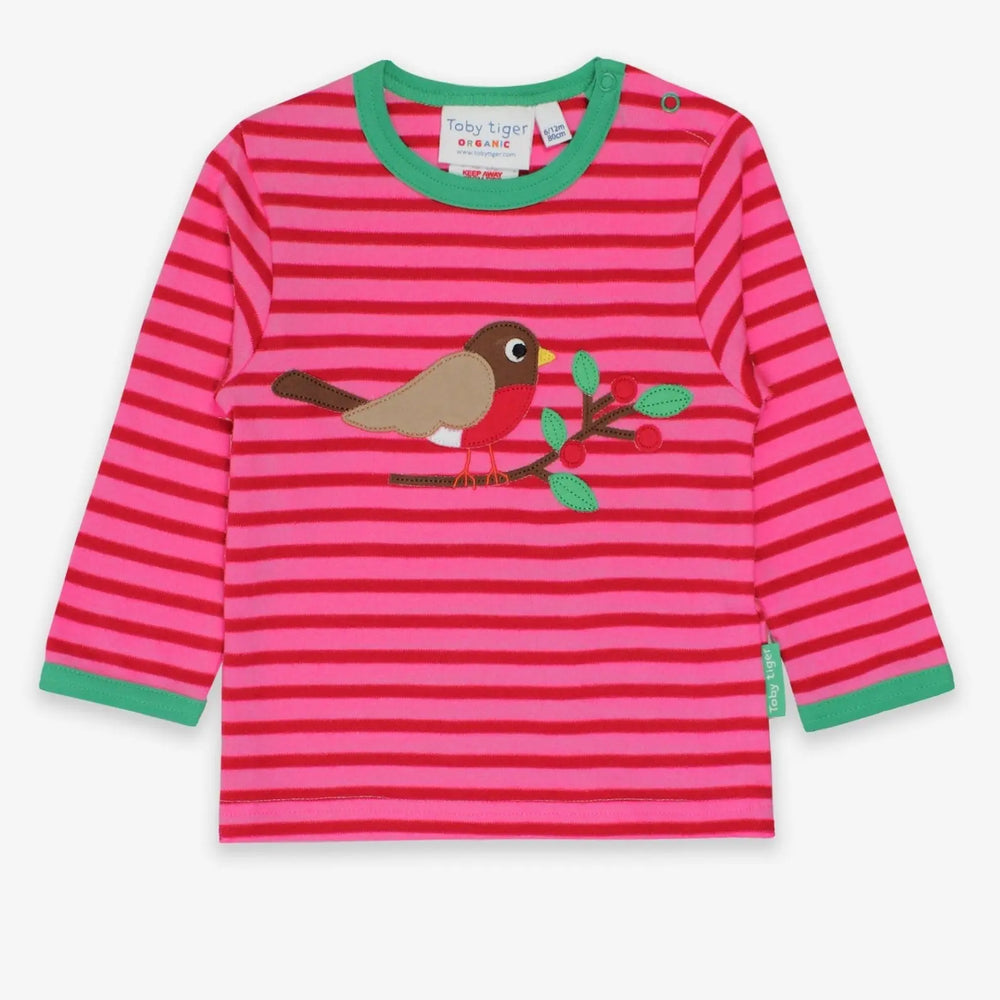 Organic Robin Applique Long-Sleeved T-Shirt Toby Tiger