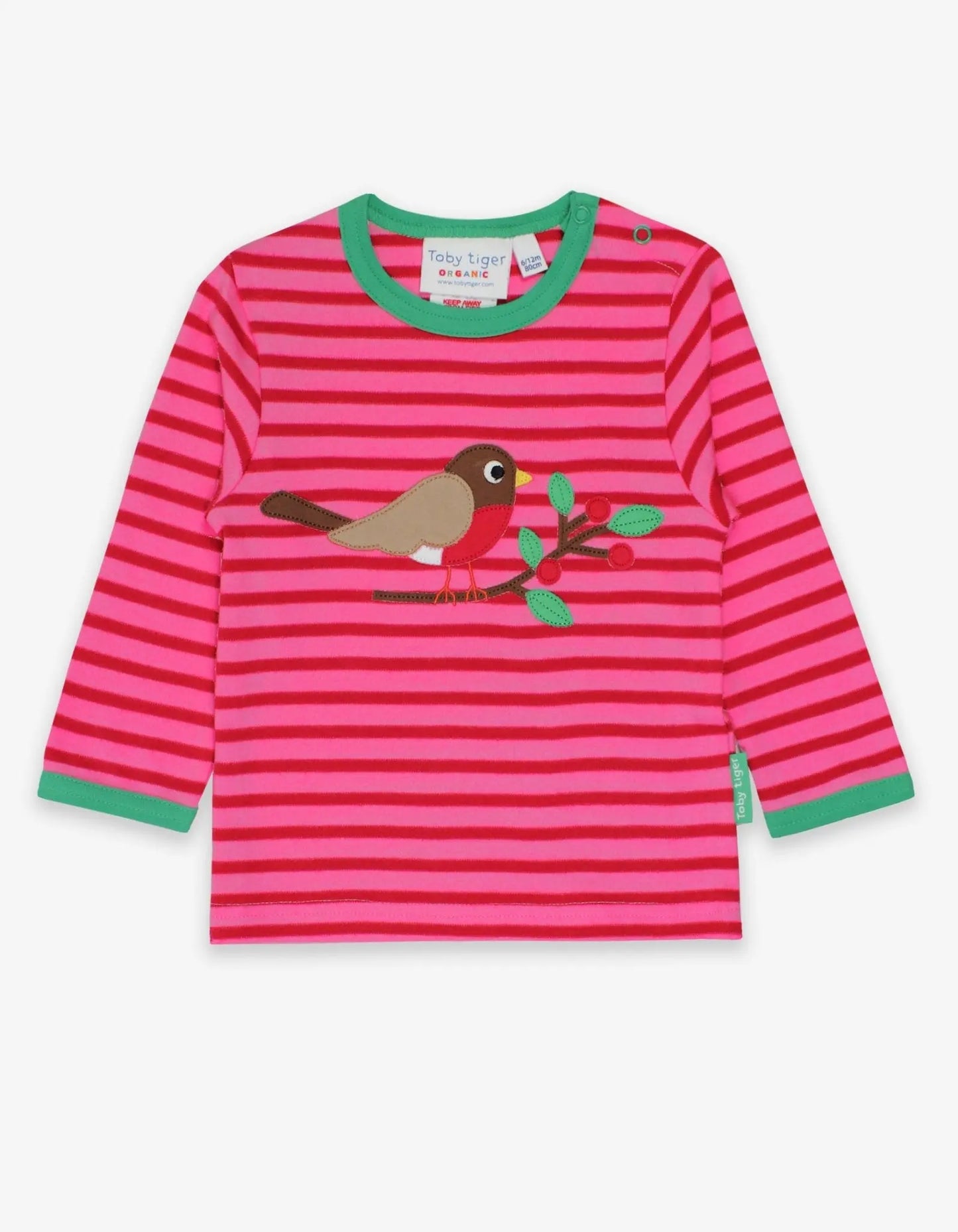 Organic Robin Applique Long-Sleeved T-Shirt Toby Tiger