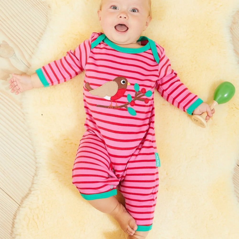 Organic Robin Applique Sleepsuit Toby Tiger