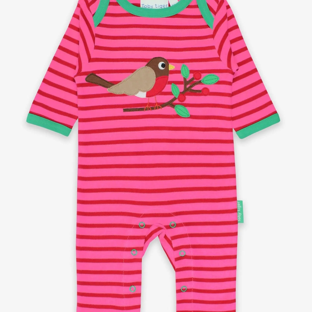 Organic Robin Applique Sleepsuit Toby Tiger