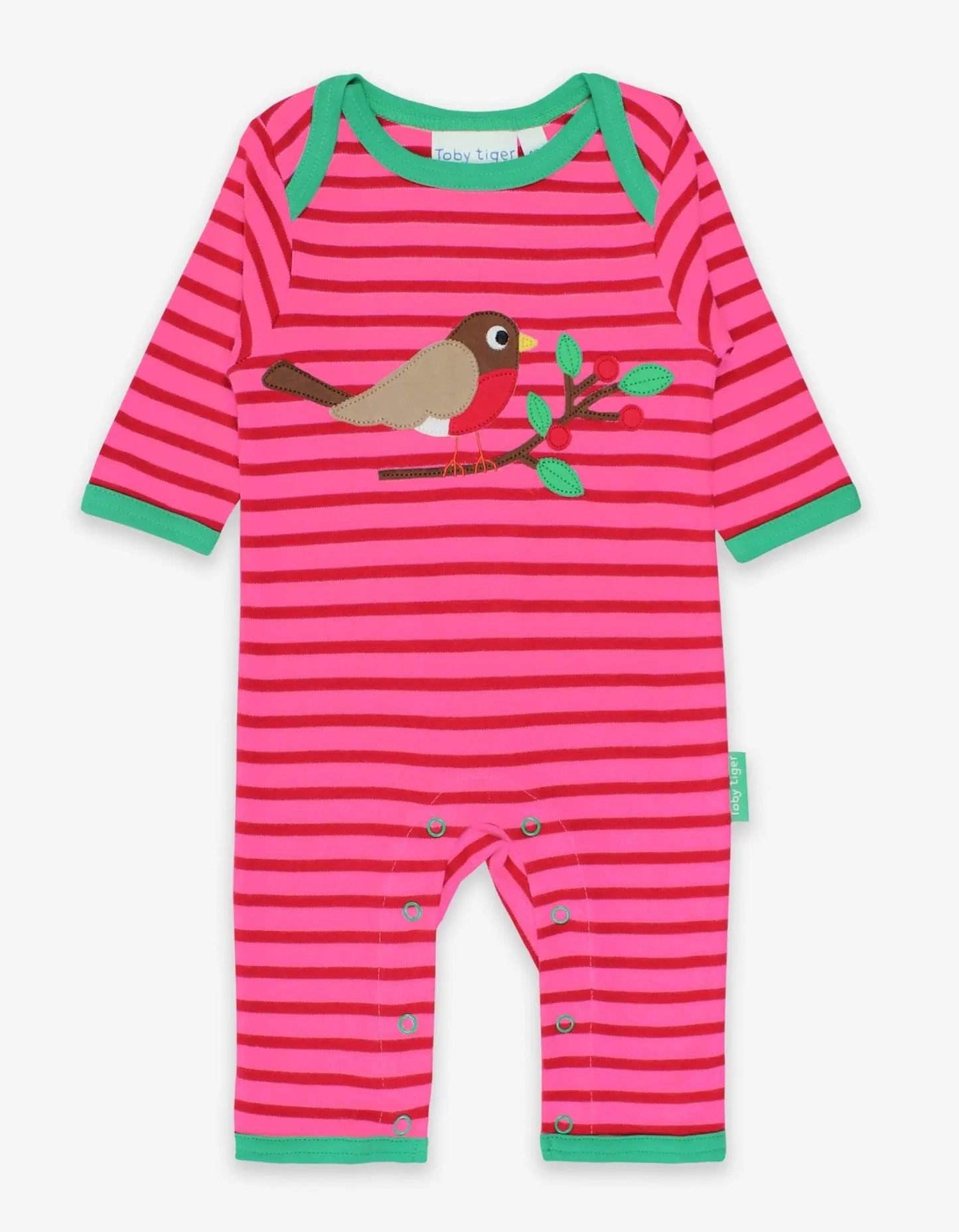 Organic Robin Applique Sleepsuit Toby Tiger
