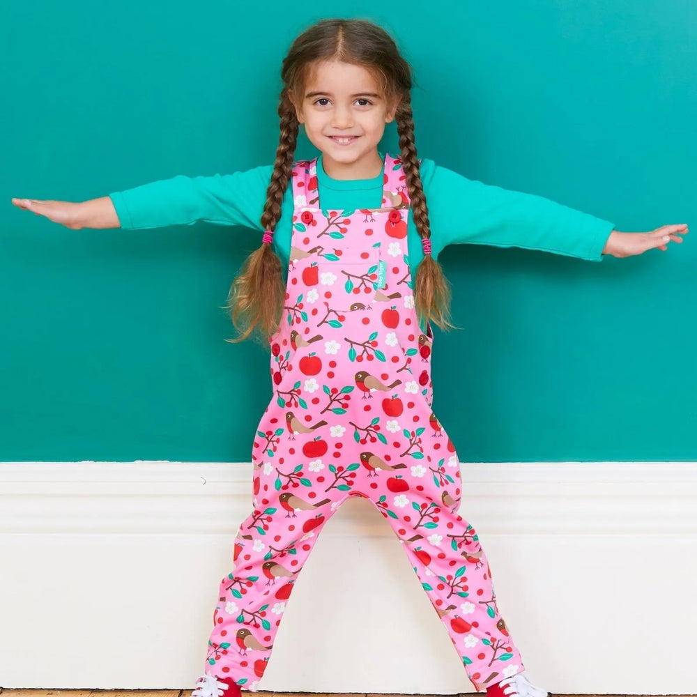 Organic Robin Print Dungarees Toby Tiger