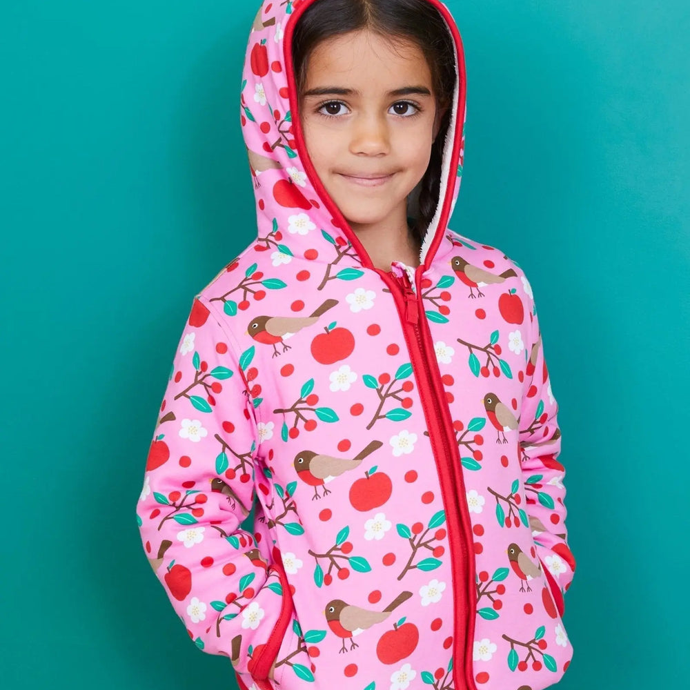 Organic Robin Print Fleece Hoodie Toby Tiger