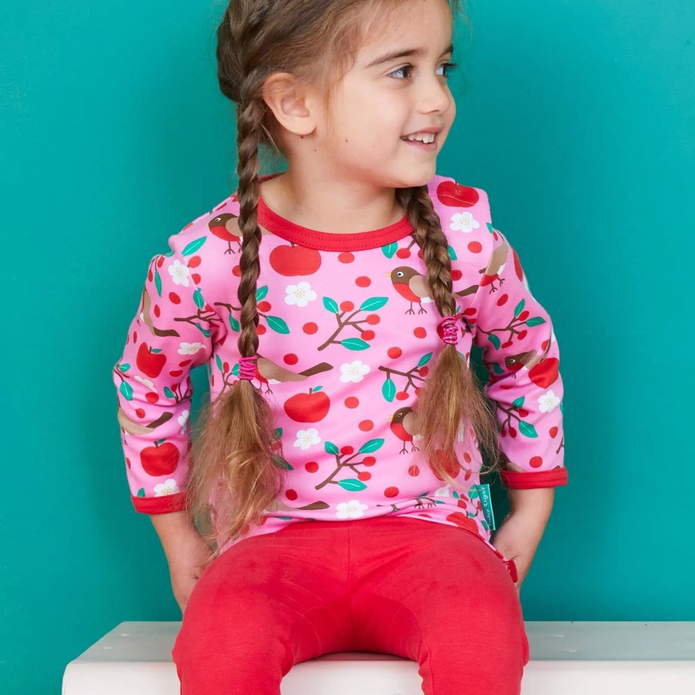 Organic Robin Print Long-Sleeved T-Shirt Toby Tiger
