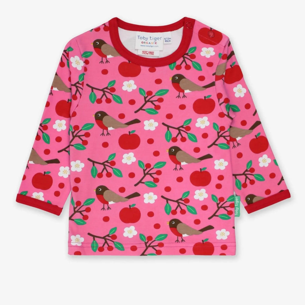 Organic Robin Print Long-Sleeved T-Shirt Toby Tiger