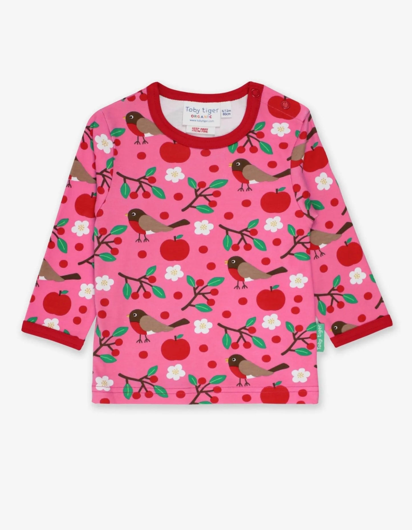 Organic Robin Print Long-Sleeved T-Shirt Toby Tiger